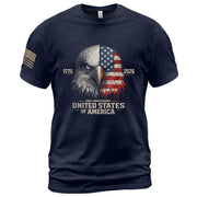 United States 250th Anniversary 1776-2026 T-Shirt – USA Flag & Eagle Distressed 250 Years Patriotic Tee - Rust Field Wear