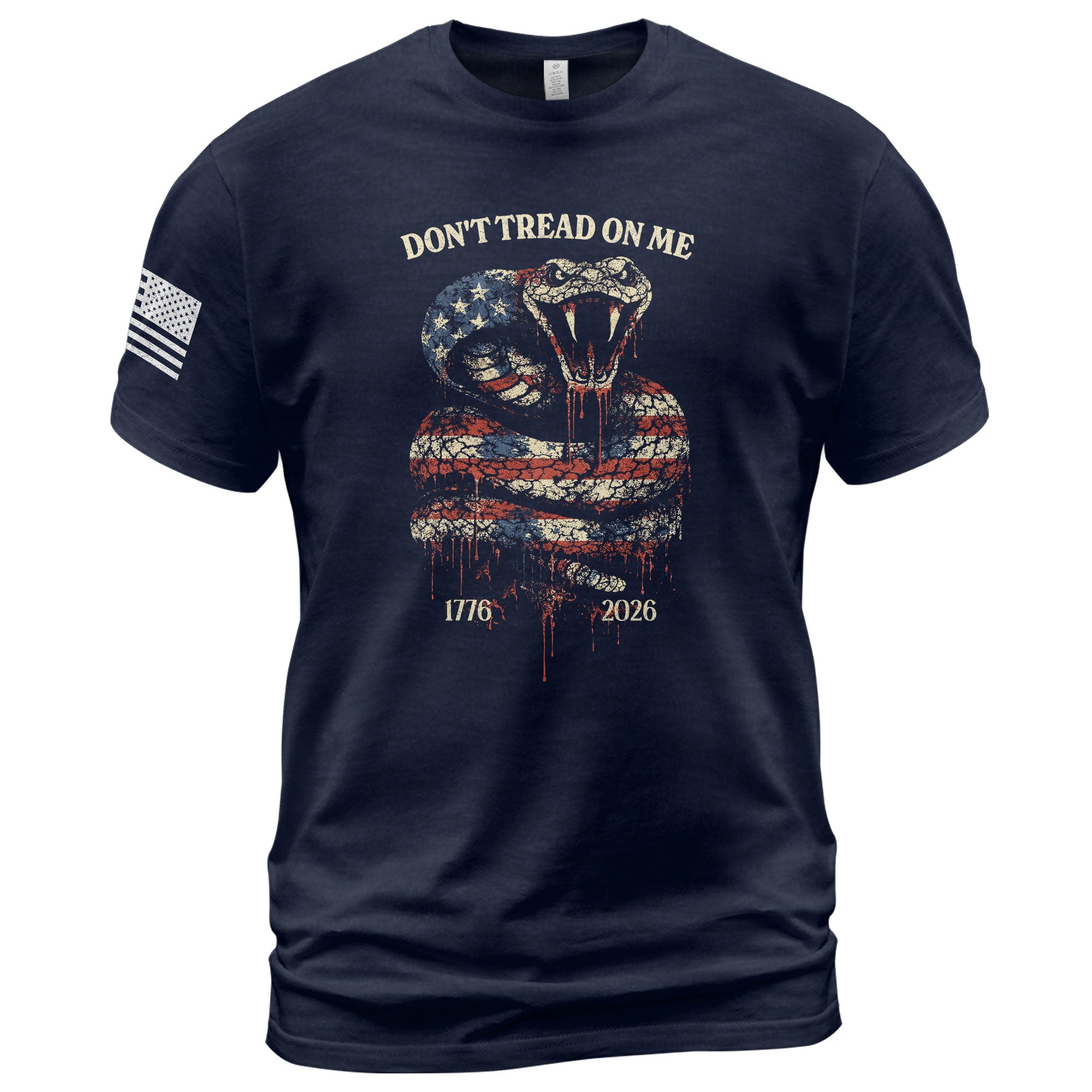 America 250th Anniversary 1776-2026 T-Shirt – Don’t Tread On Me Patriotic Snake 250 Years of Liberty Tee - Rust Field Wear