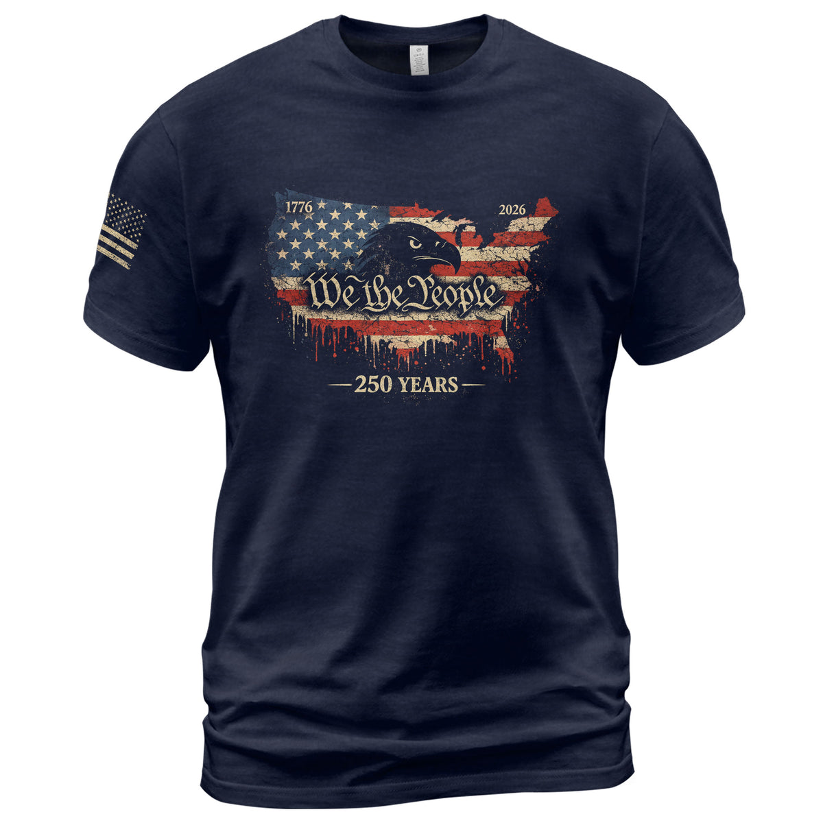 USA 250th Anniversary 1776-2026 T-Shirt – USA Map & Eagle We The People Patriotic Shirt - Rust Field Wear