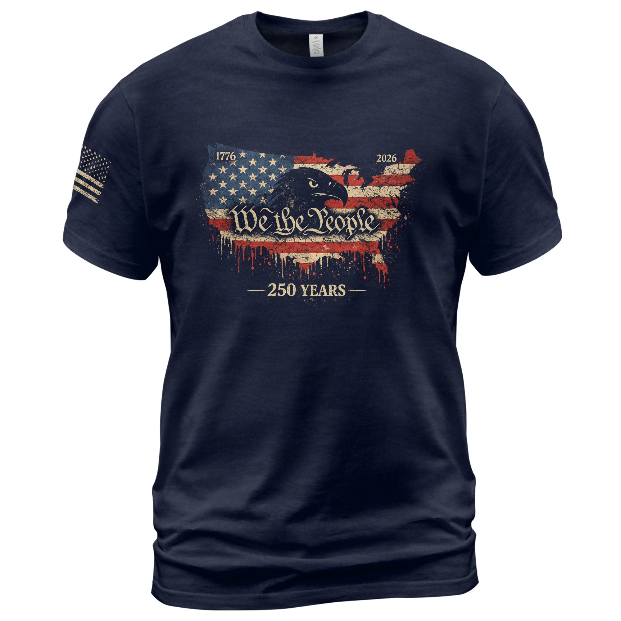 USA 250th Anniversary 1776-2026 T-Shirt – USA Map & Eagle We The People Patriotic Shirt - Rust Field Wear