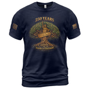 America 250th Anniversary T-Shirt 1776-2026 – Statue of Liberty & Cross Christian Tee - Rust Field Wear