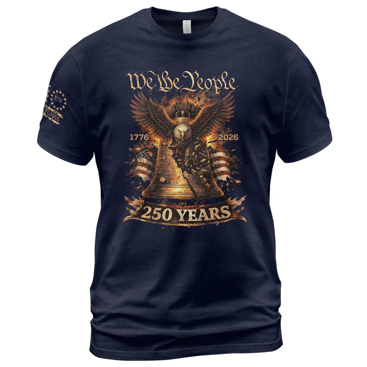 Liberty Bell Eagle We The People T-Shirt - Patriotic 250 Years Heritage Tee - Rust Field Wear