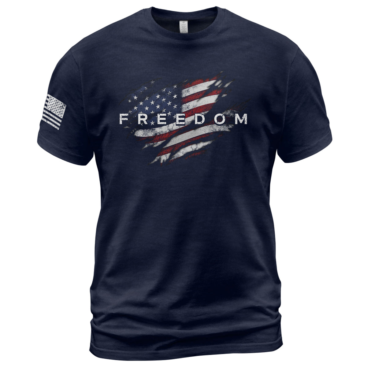 Freedom American Flag Distressed Patriotic USA - Freedom T Shirt, Patriotic Shirts for Men - Rust Field Wear