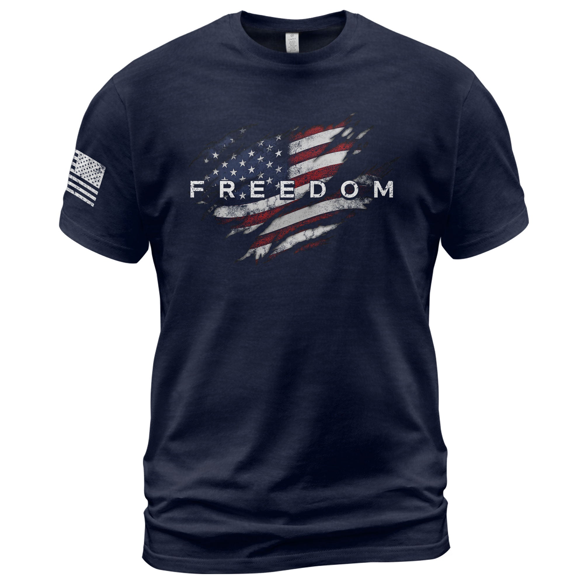 Freedom American Flag Distressed Patriotic USA - Freedom T Shirt, Patriotic Shirts for Men - Rust Field Wear
