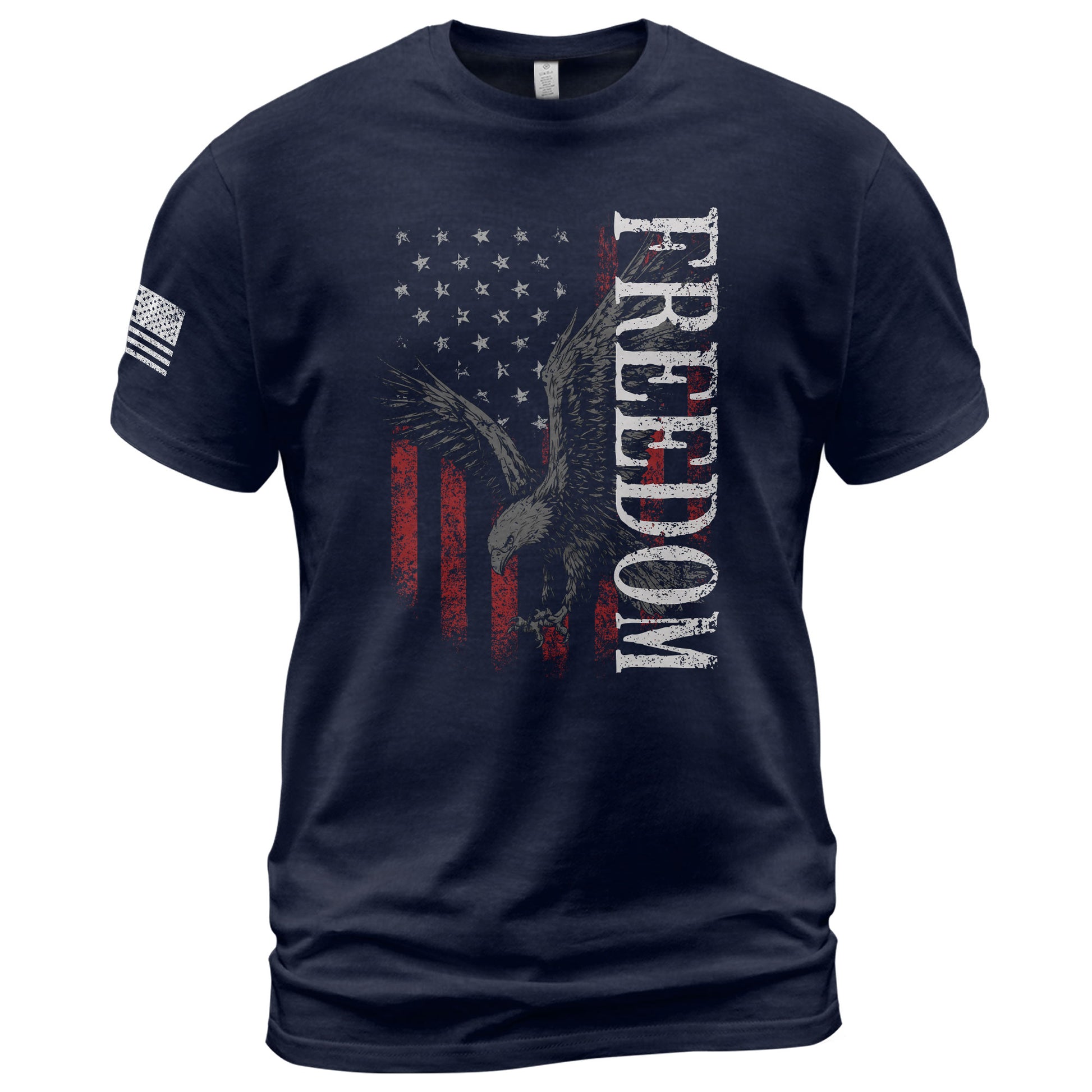Freedom T Shirt, Freedom Eagle American Flag Patriotic USA Vintage Style - Freedom Shirts for Men - Rust Field Wear
