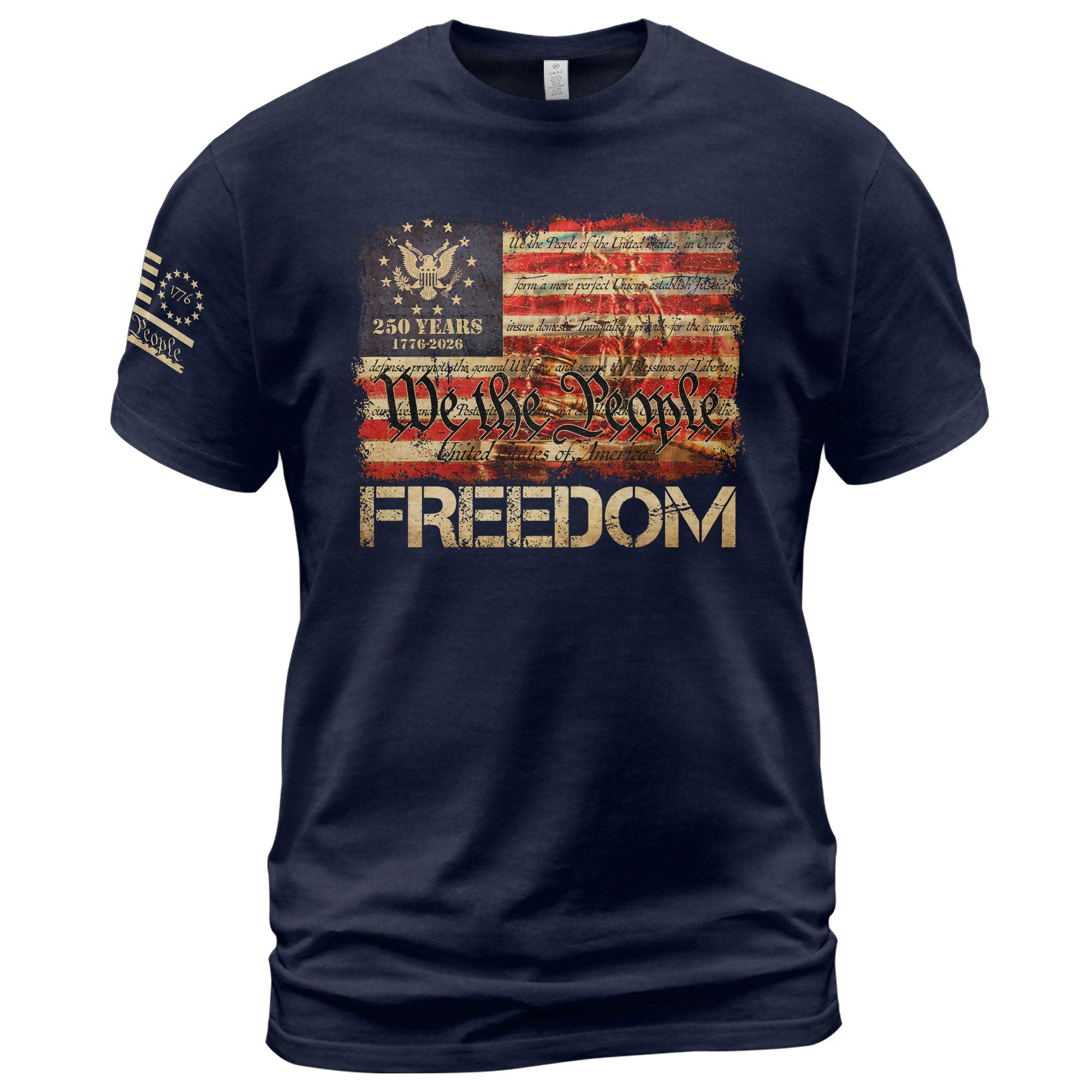 Patriotic T Shirts, Freedom We The People American Flag Constitution Patriotic Eagle - Freedom Shirts for Men - Rust Field Wear