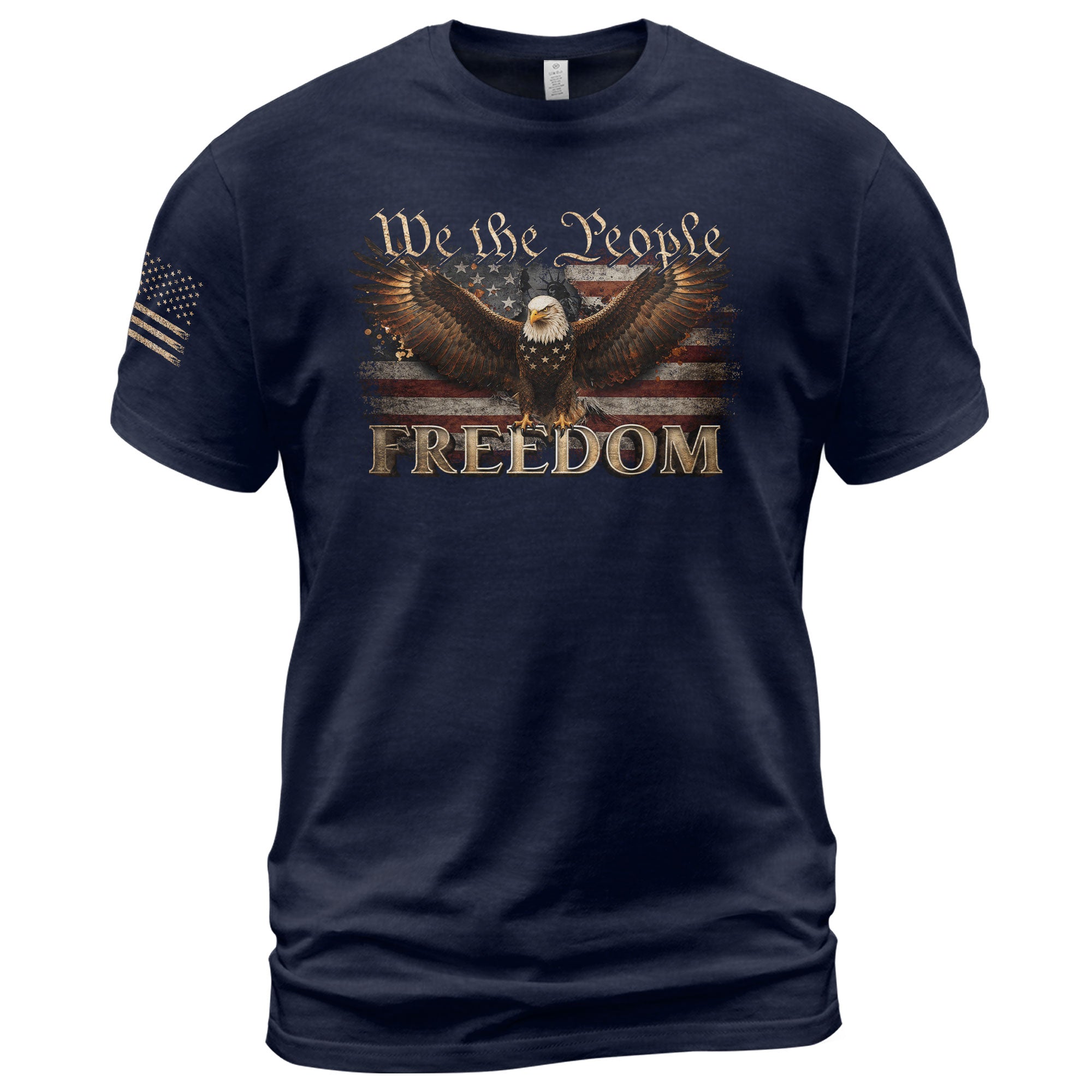 Freedom American Flag We The People Eagle Patriotic Vintage Pride - Freedom Shirts for Men, Patriotic T Shirts - Rust Field Wear