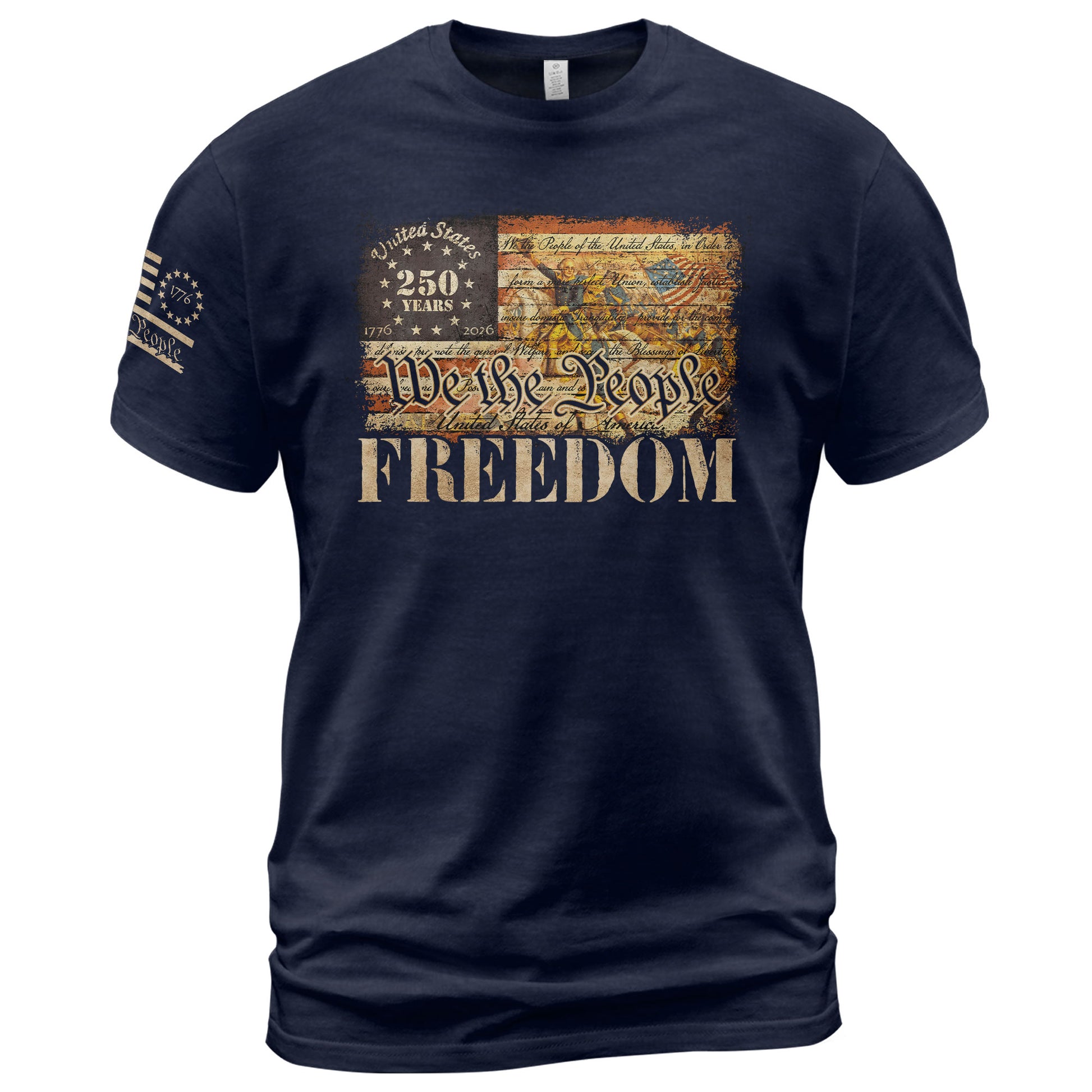 Freedom Shirts for Men, Freedom American Flag Vintage History Patriotic We The People - Patriotic T Shirts - Rust Field Wear