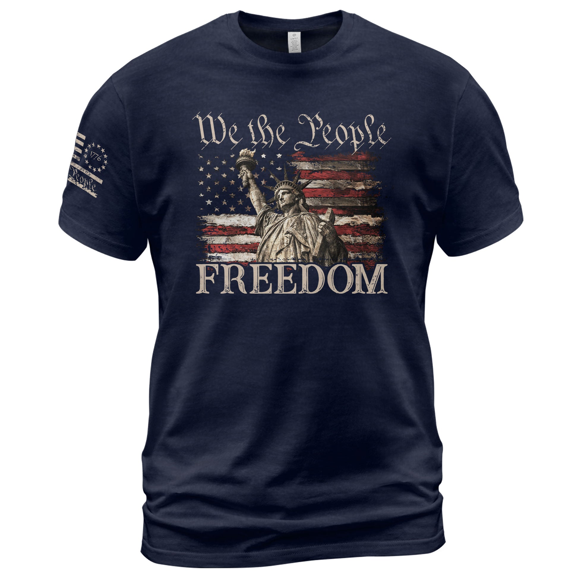 Freedom We The People Statue of Liberty American Flag Patriotic, Patriotic T Shirts - Freedom Shirts for Men - Rust Field Wear