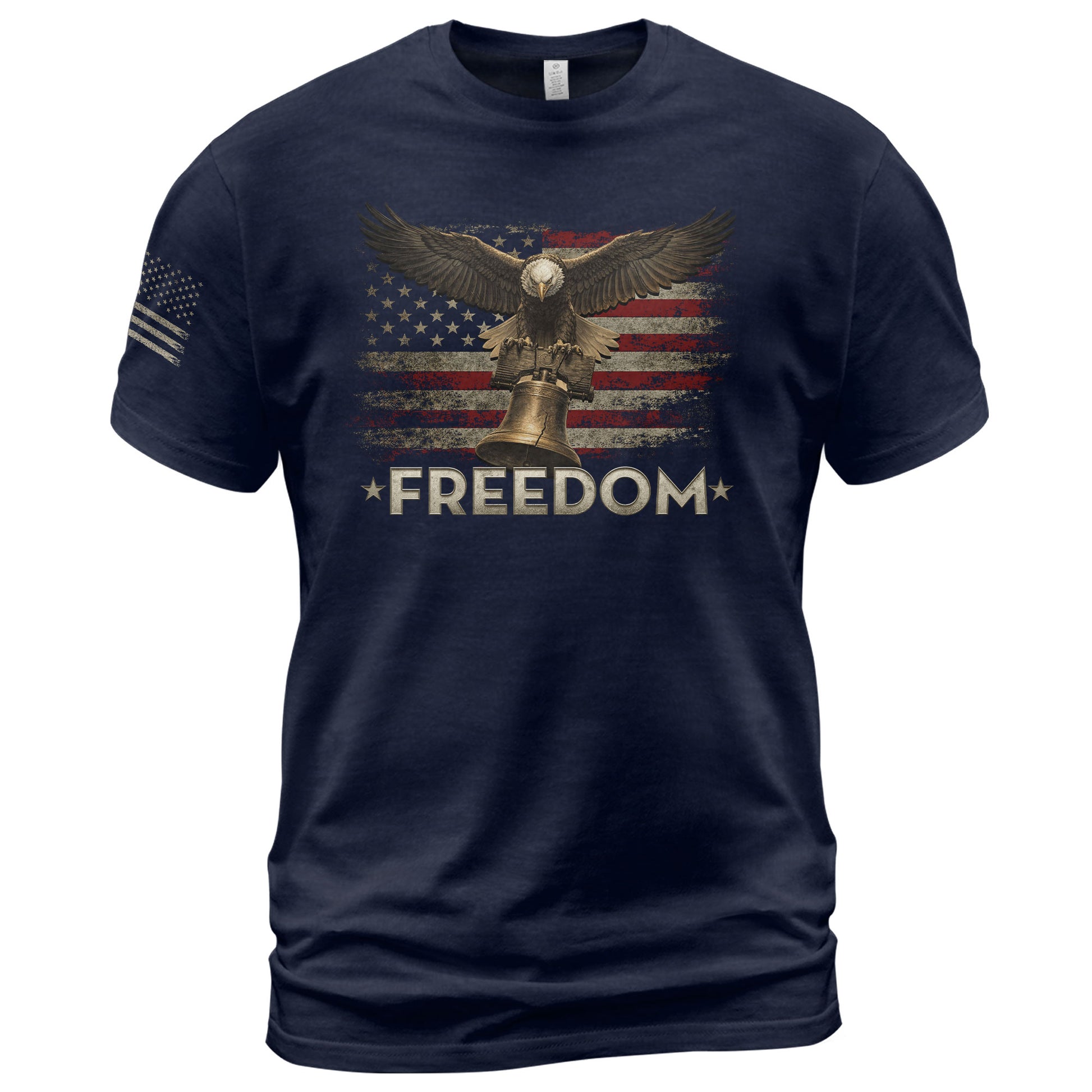 Freedom Shirts for Men, Freedom American Flag Eagle Liberty Bell Patriotic Vintage Pride - Patriotic T Shirts - Rust Field Wear