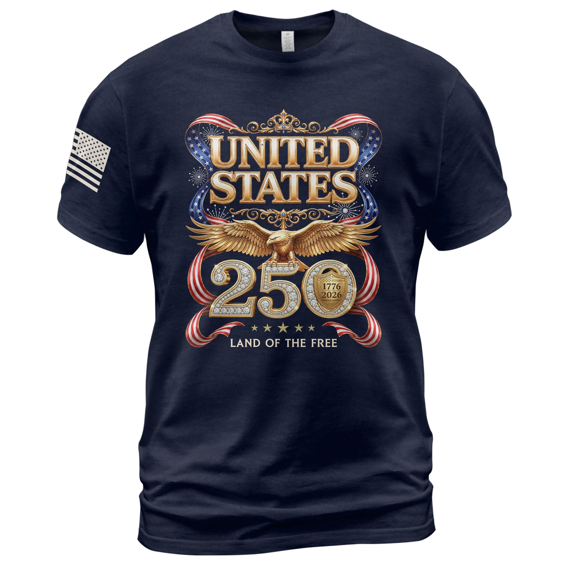 1776-2026 250th Anniversary T-Shirt - United States Golden Eagle Luxury Graphic - Rust Field Wear