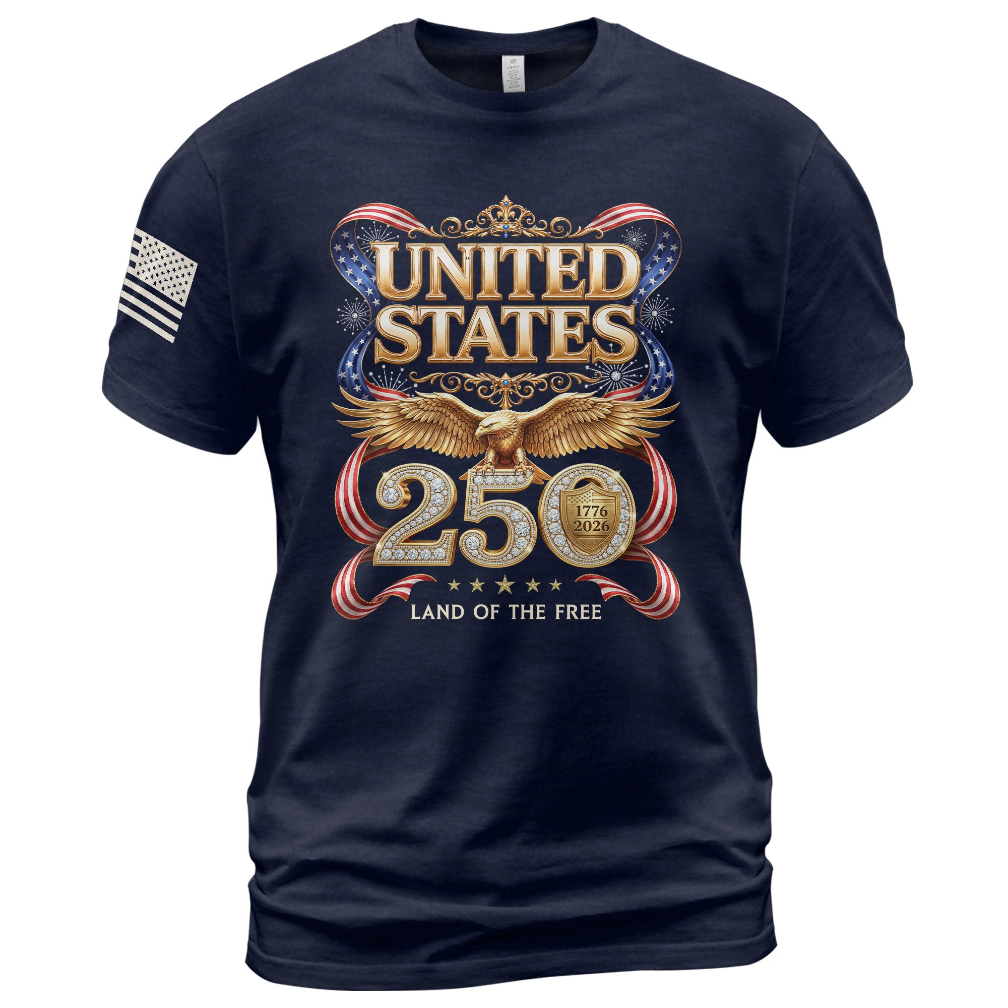 1776-2026 250th Anniversary T-Shirt - United States Golden Eagle Luxury Graphic - Rust Field Wear
