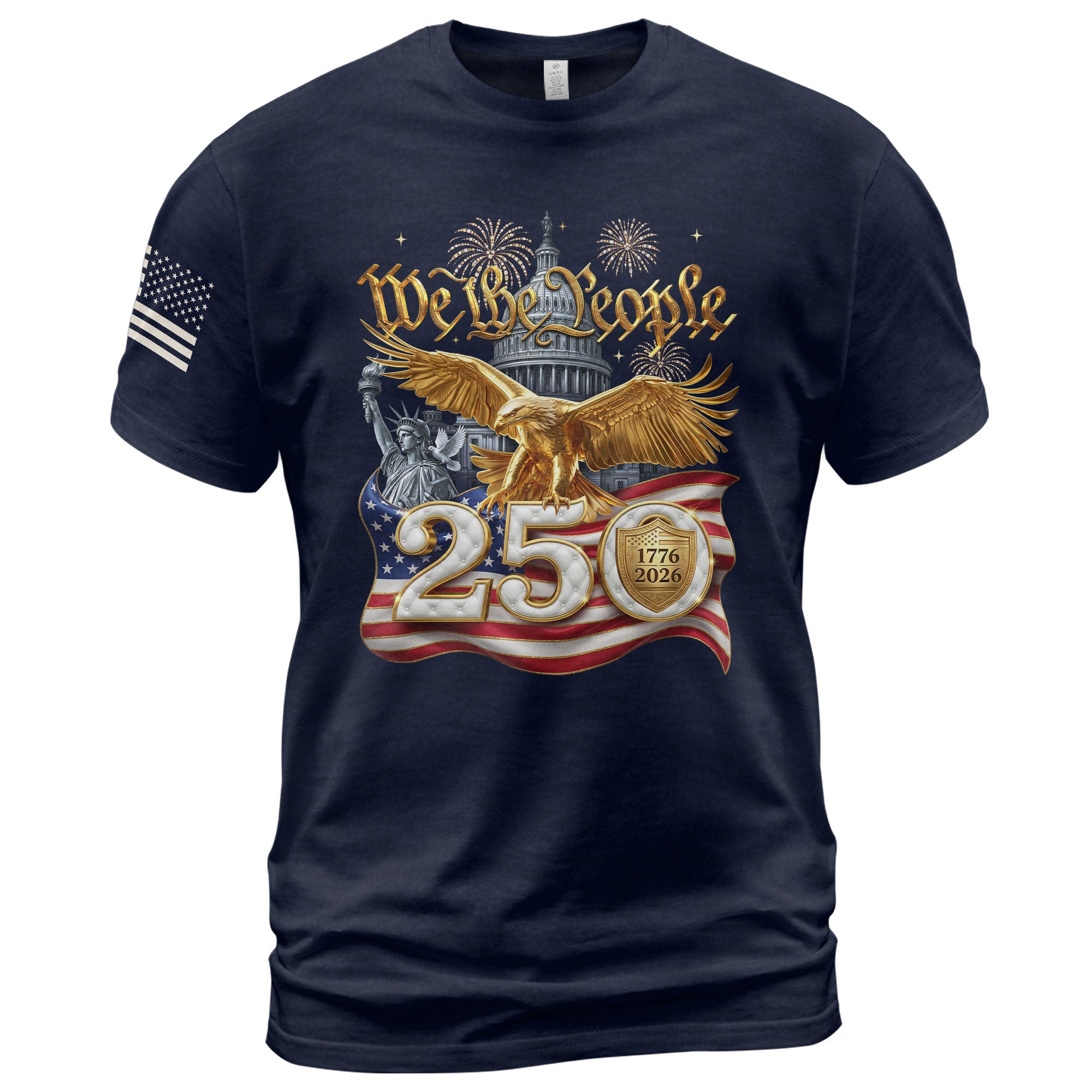We the People 250 Years 1776-2026 T-Shirt - Capitol Liberty Eagle Patriotic Tee - Rust Field Wear