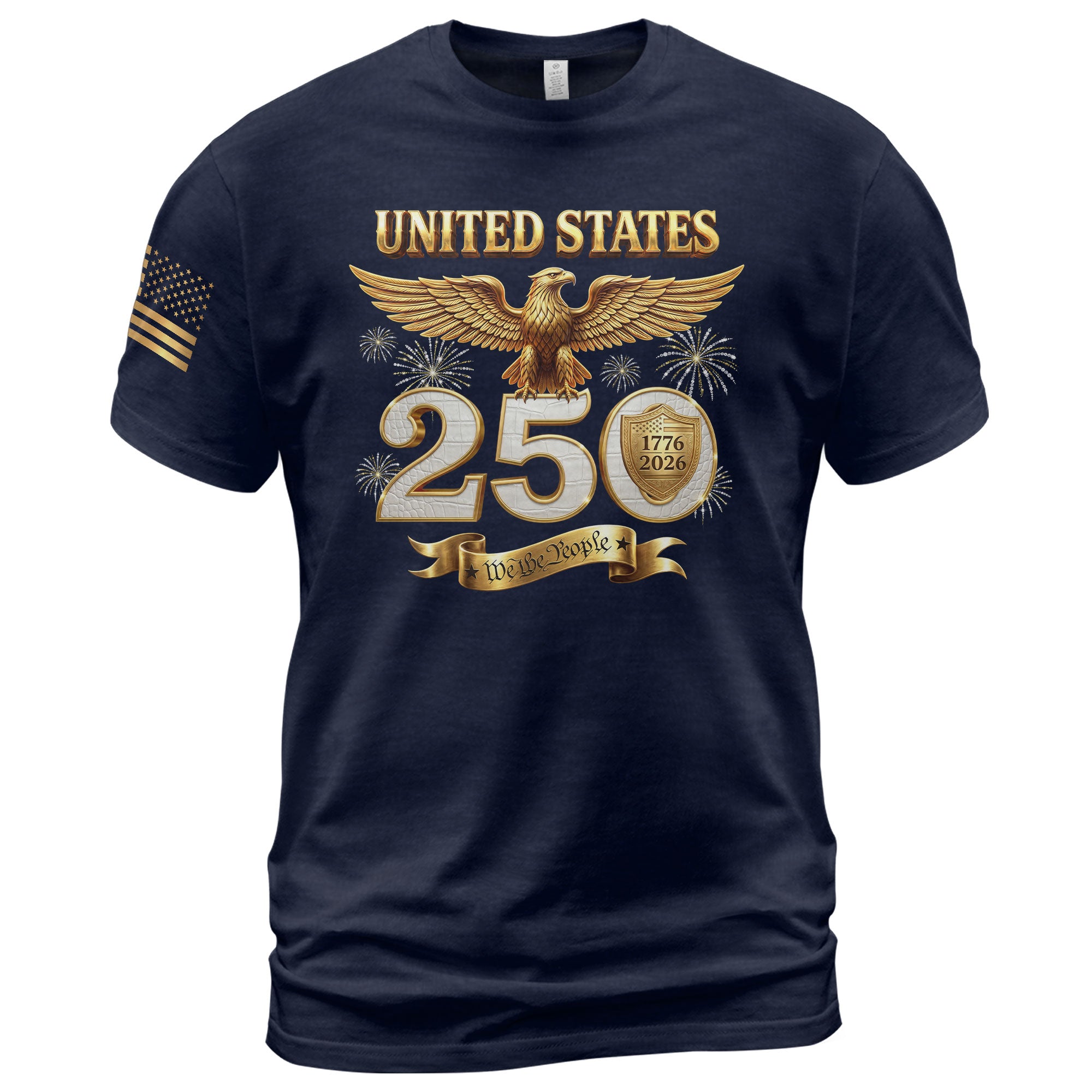 Patriotic 250 Years T-Shirt 1776-2026 - United States Golden Eagle Anniversary Shirt - Rust Field Wear