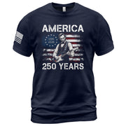 Vintage 1776 2026 Shirt Abraham Lincoln Playing Guitar US Flag Patriotic - Rust Field Wear
