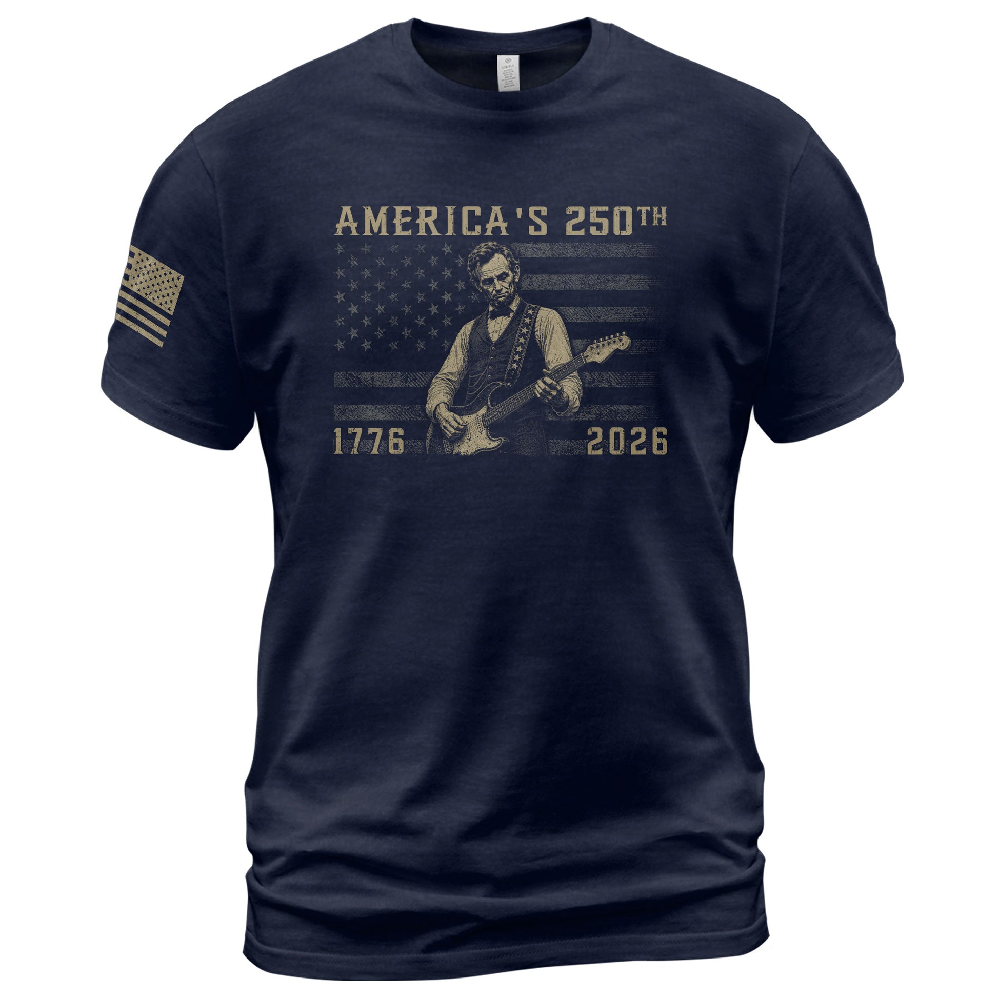 America’s 250th Anniversary Patriotic US Flag Shirt Vintage Abraham Lincoln Guitar Tee - Rust Field Wear