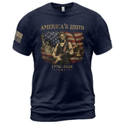 Liberty Bell Statue of Liberty Lincoln Guitar Shirt US Flag Patriotic 1776 2026 Tee - Rust Field Wear