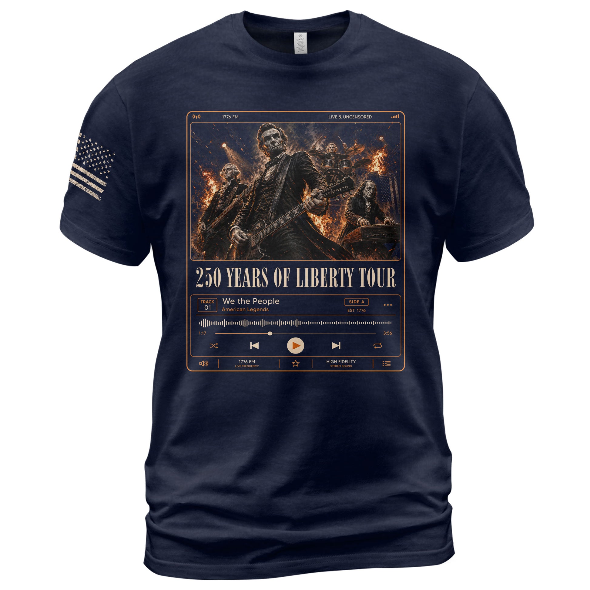 250 Years of Liberty Tour Shirt Vintage Patriotic Rock Band USA Freedom Tee - Rust Field Wear