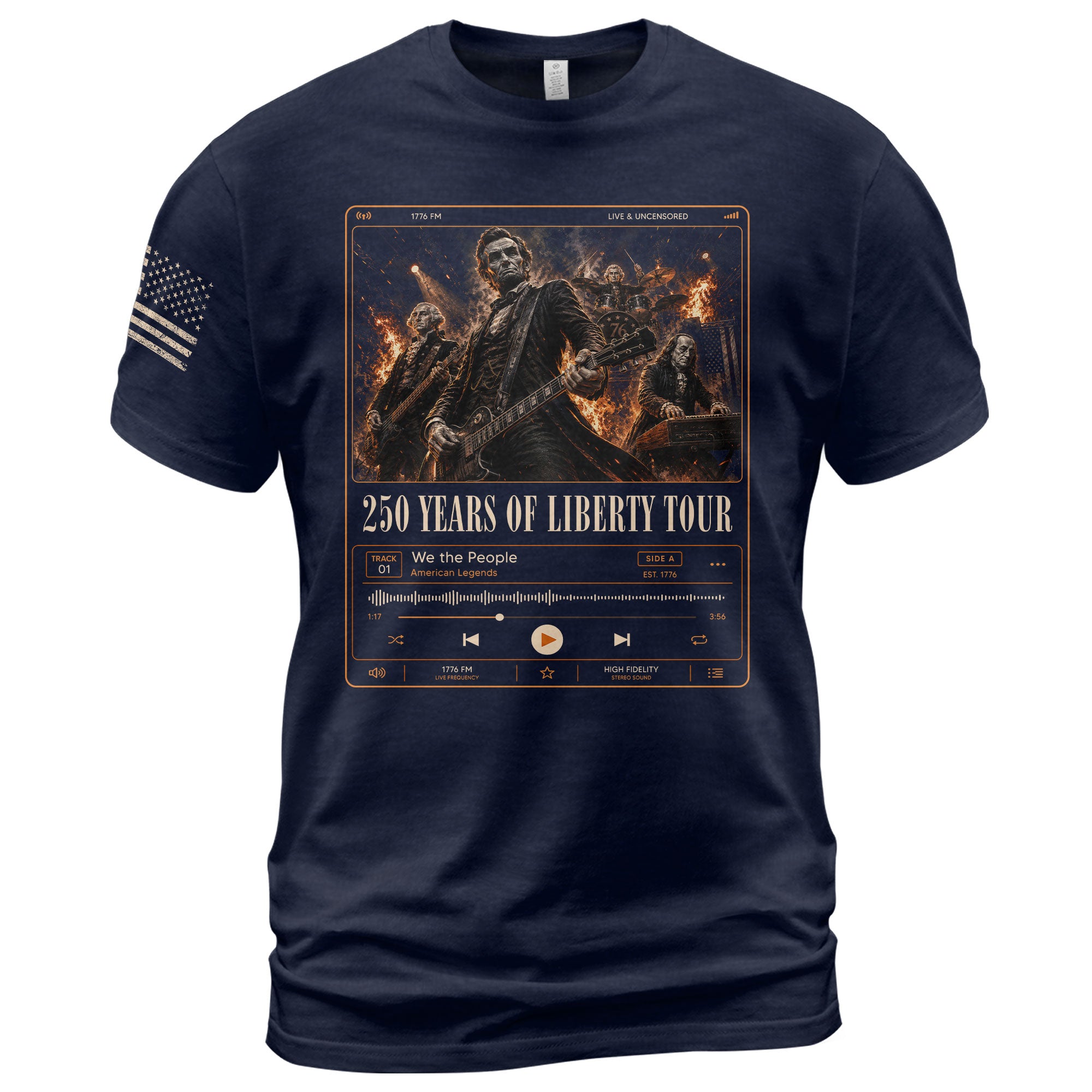 250 Years of Liberty Tour Shirt Vintage Patriotic Rock Band USA Freedom Tee - Rust Field Wear