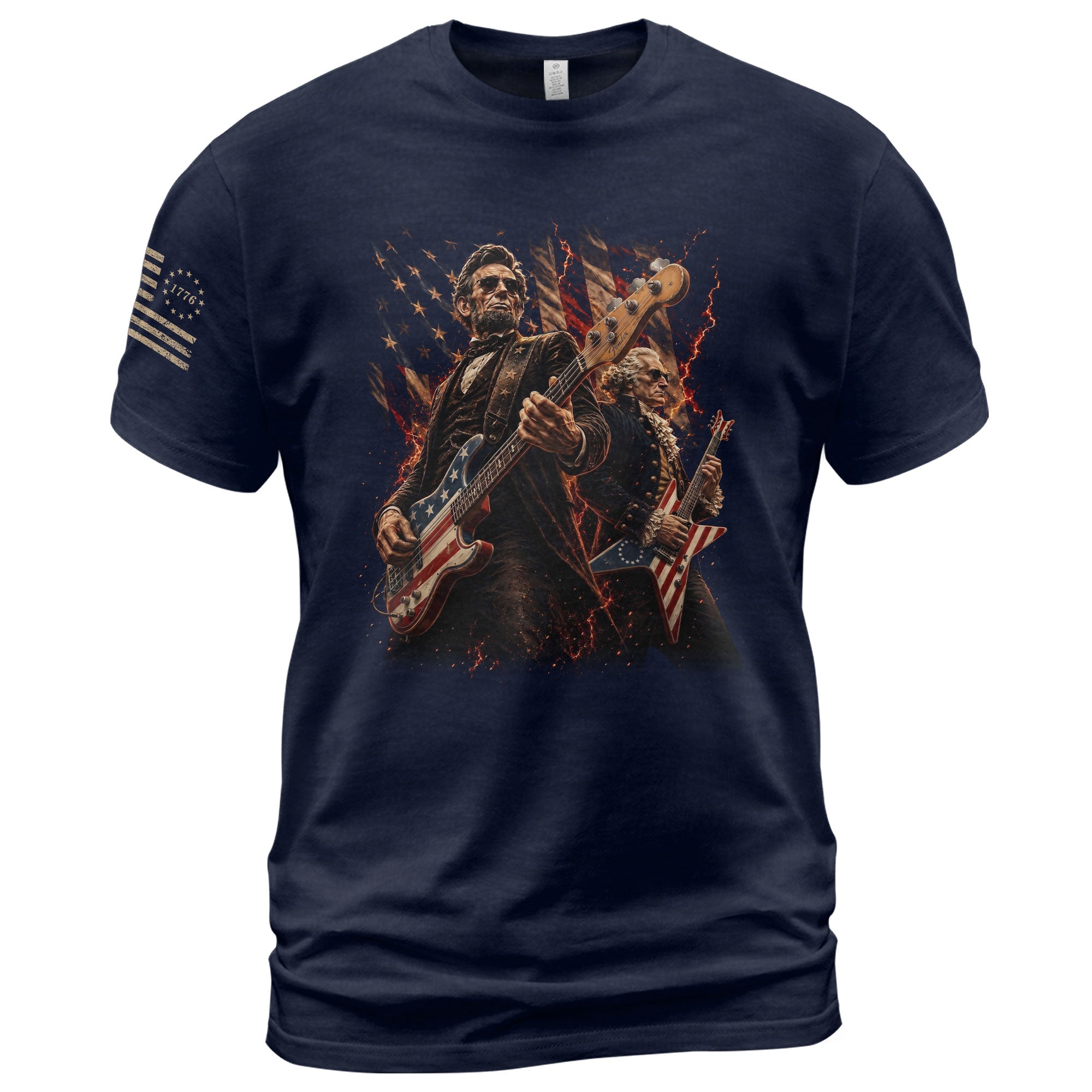 Patriotic Guitar Heroes Shirt 250 Years of Freedom Vintage American Rock Tee - Rust Field Wear