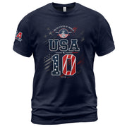 USA 1776 Sport Shirt Patriotic Number 10 Design American Heritage Graphic Tee Top - Rust Field Wear