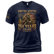 Abraham Lincoln T-Shirt Playing Guitar 1776 2026 Patriotic Statue Liberty Graphic Tee - Rust Field Wear