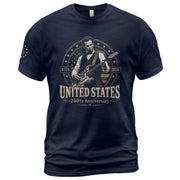 Mens T Shirt Patriotic 250 Years 1776-2026 Abraham Lincoln Star Badge Graphic Tee - Rust Field Wear