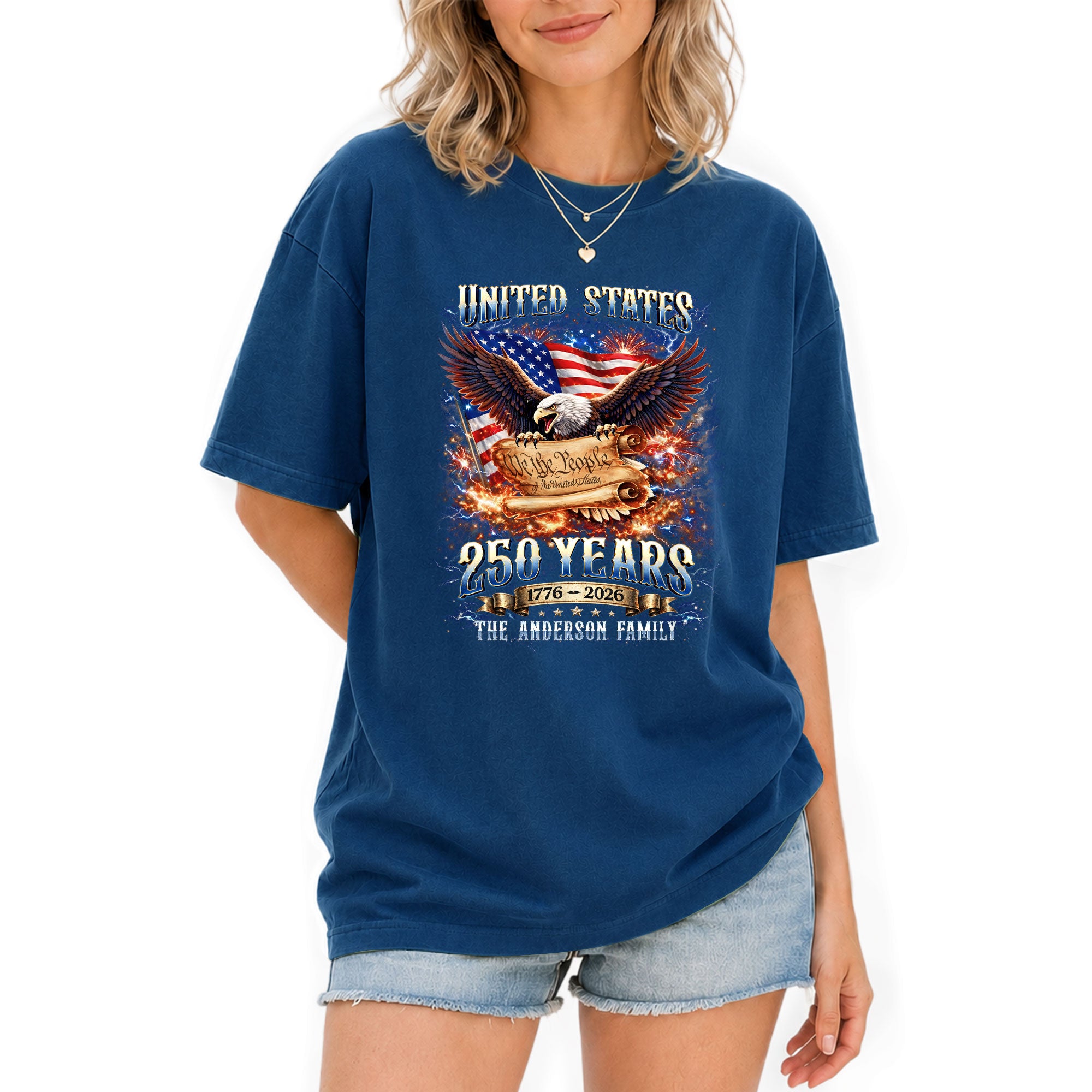 United States 250th Anniversary Shirts Personalized Custom Family Name Group Apparel - Rust Field Wear