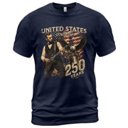 Abraham Lincoln T Shirt Rockstar Guitar Design - Vintage Eagle 1776 2026 Patriotic Tee - Rust Field Wear