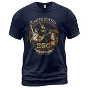 Lincoln Rock Guitar Patriotic T-Shirt - Vintage Statue of Liberty 1776 2026 Apparel - Rust Field Wear