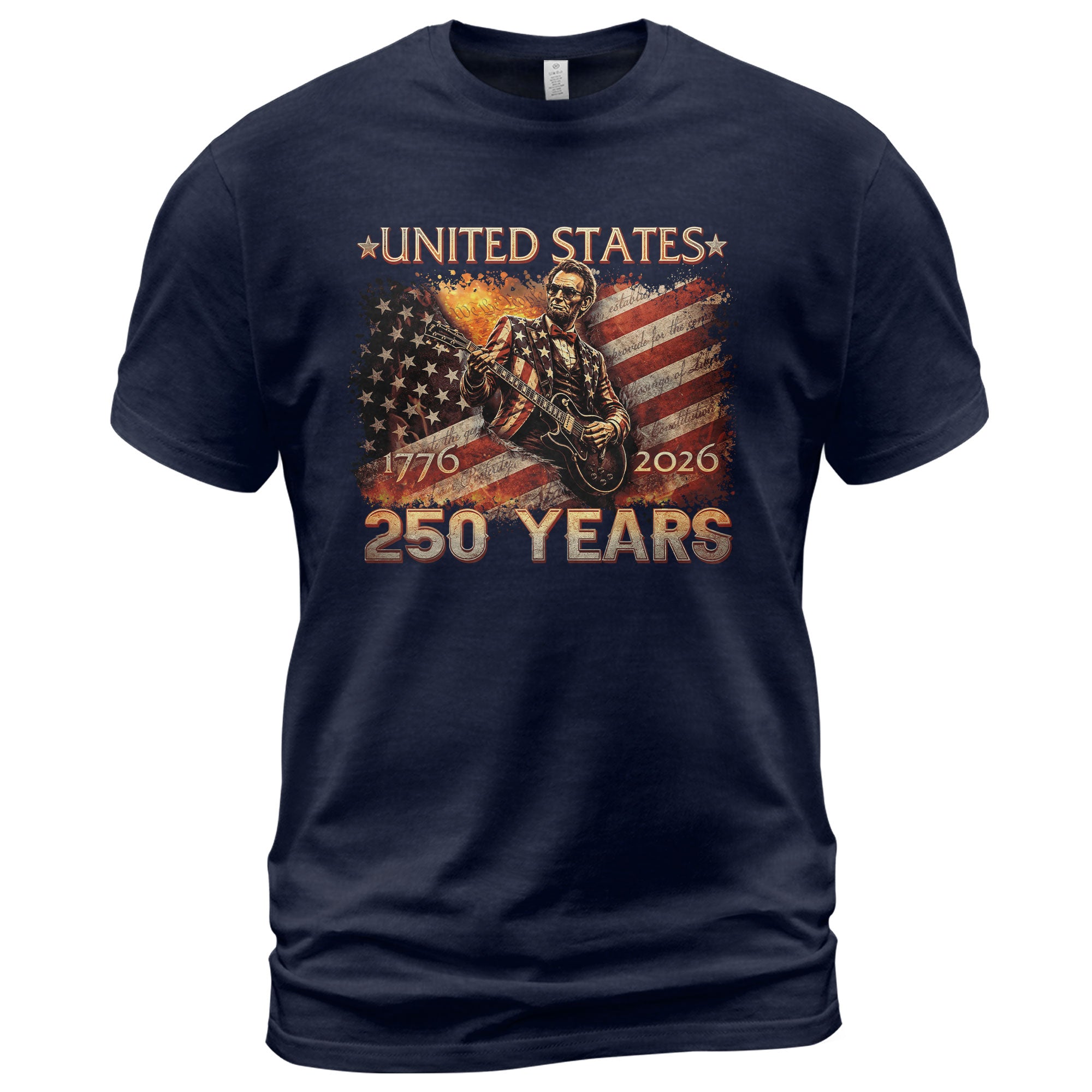 Lincoln 1776-2026 Patriotic Graphic T Shirt - Unisex Summer Tee for History Lovers - Rust Field Wear