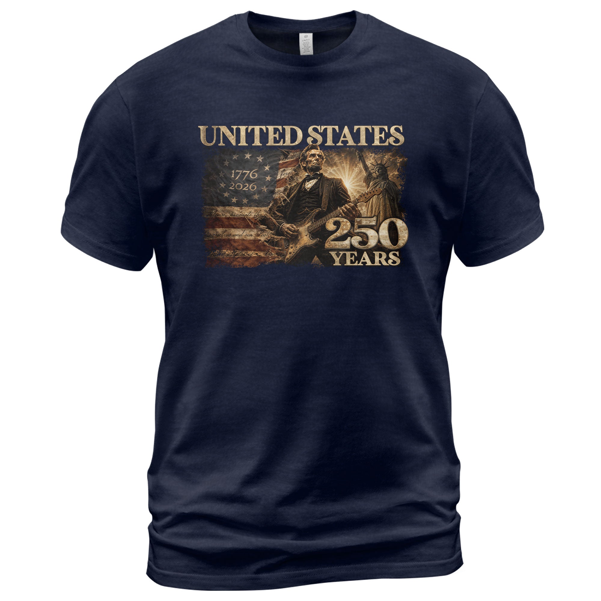 1776-2026 Patriotic Historical Graphic T Shirt - Lincoln Unisex Casual Wear Tee - Rust Field Wear