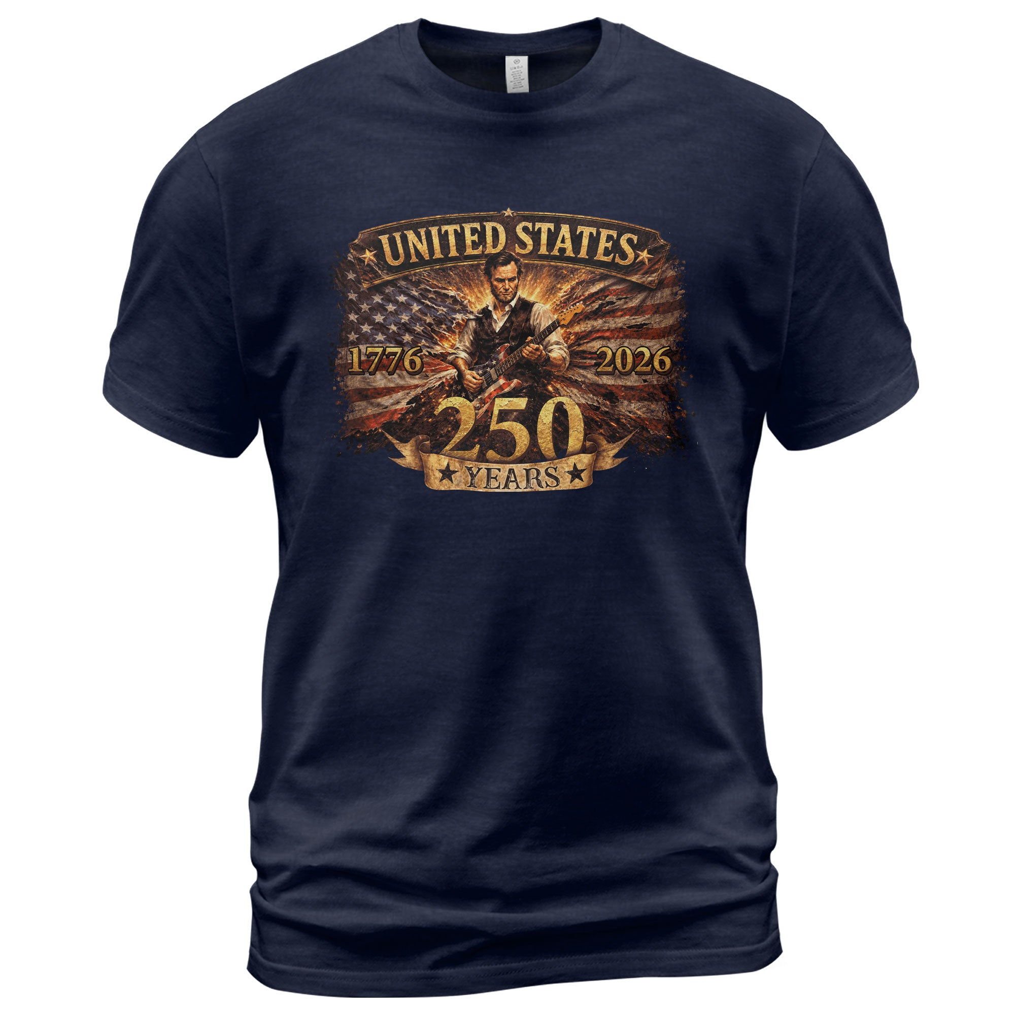 250 Years Anniversary Lincoln America T Shirt Patriotic 1776 2026 Graphic Unisex Tee - Rust Field Wear