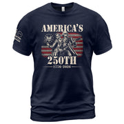 Historical Figures Guitar Hero Shirt 1776-2026 Patriotic Graphic Tee Anniversary Outfit - Rust Field Wear