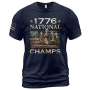 1776 National Champs T-Shirt Patriotic US Founding Fathers Fourth of July Graphic Tee - Rust Field Wear