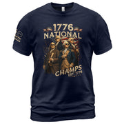 1776 National Champs T-Shirt Patriotic Founding Fathers 4th of July Vintage Graphic Tee - Rust Field Wear