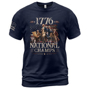1776 National Champs Shirt Retro Independence Day Men American Pride Graphic Tee - Rust Field Wear
