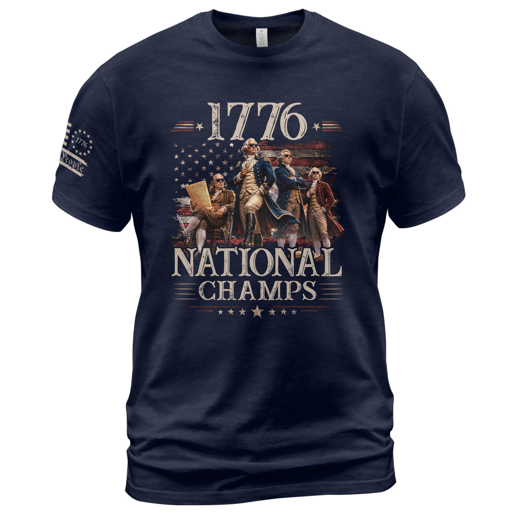 1776 National Champs Shirt Retro Independence Day Men American Pride Graphic Tee - Rust Field Wear