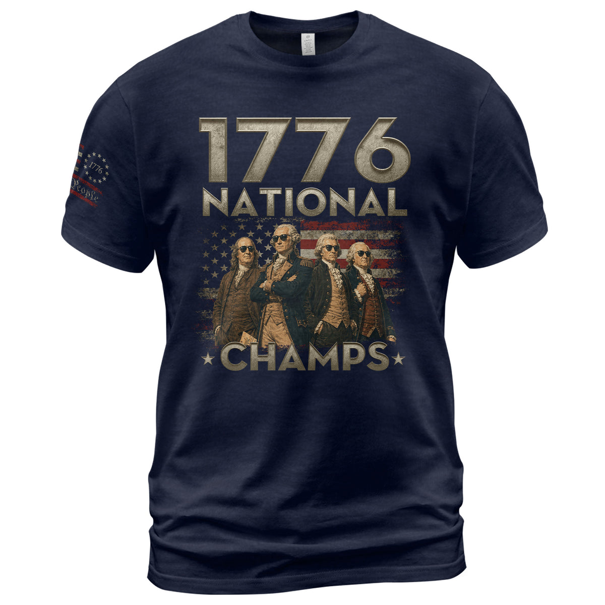 1776 National Champs Shirt Retro Independence Day American Pride Men Cool Graphic Tee - Rust Field Wear