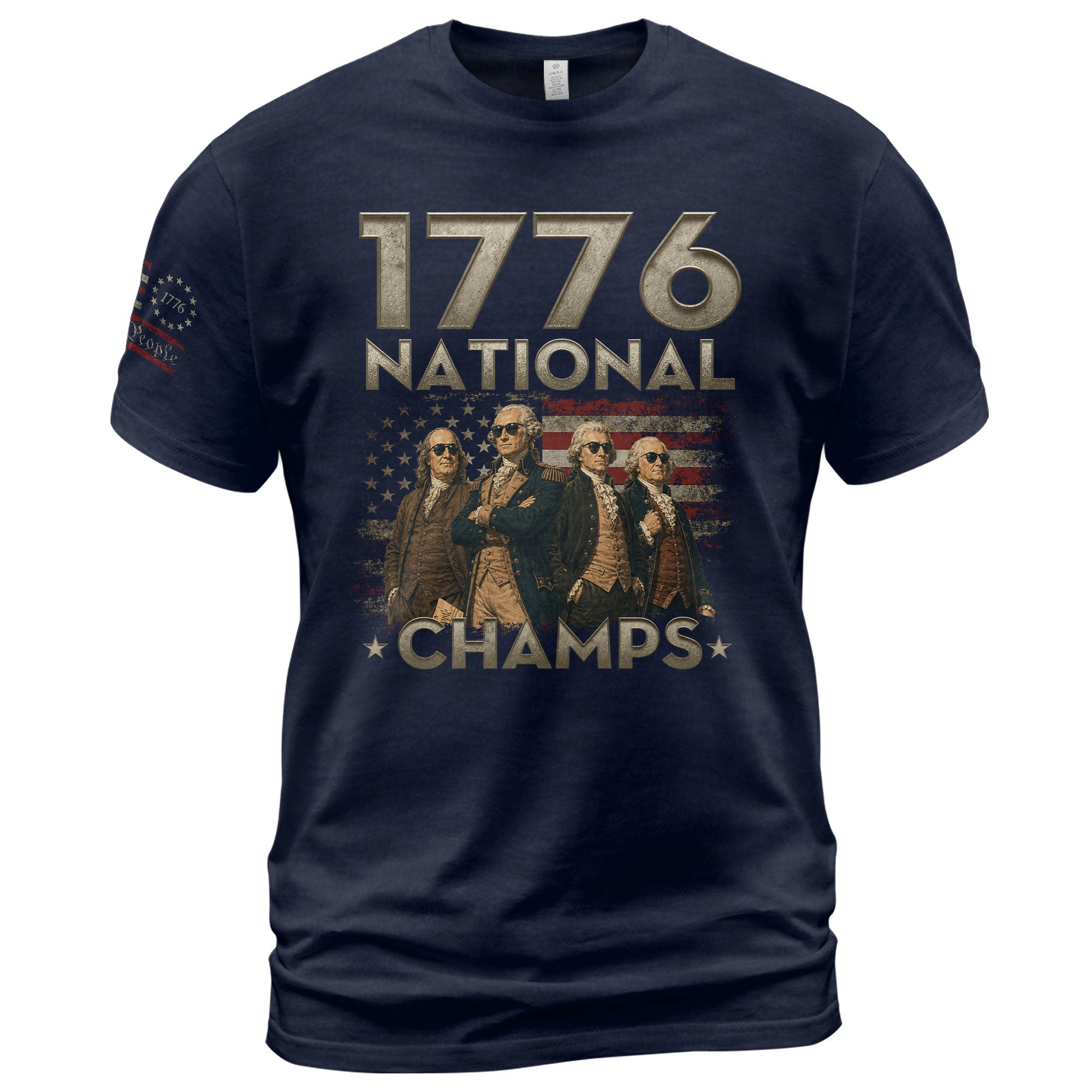 1776 National Champs Shirt Retro Independence Day American Pride Men Cool Graphic Tee - Rust Field Wear