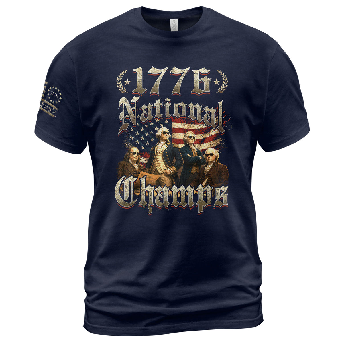 1776 National Champs T-Shirt Vintage US Founding Fathers Patriotic 4th of July Graphic Tee - Rust Field Wear
