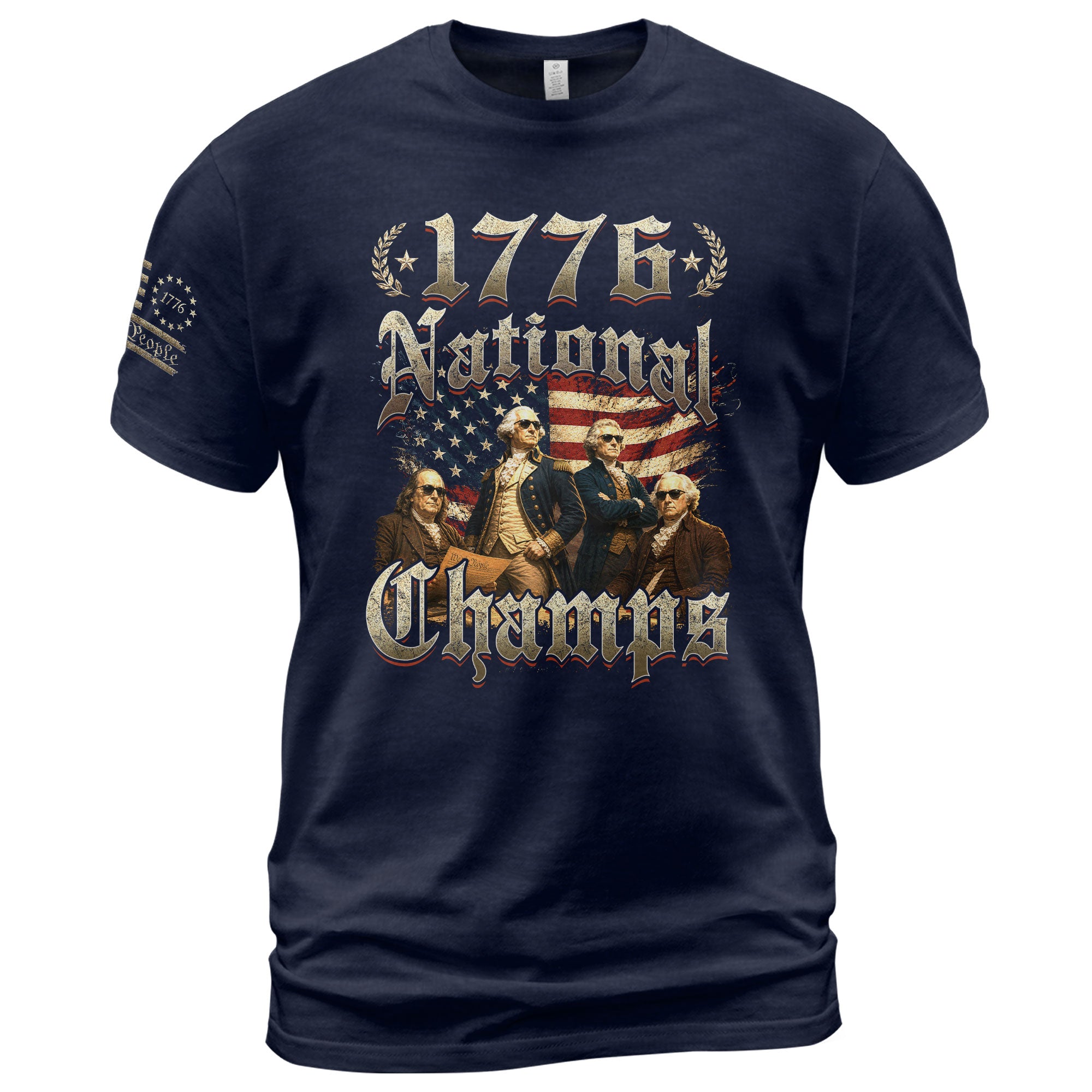 1776 National Champs T-Shirt Vintage US Founding Fathers Patriotic 4th of July Graphic Tee - Rust Field Wear