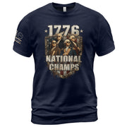 1776 National Champs Shirt Retro Patriotic Shield American Pride Independence Day Graphic Tee - Rust Field Wear