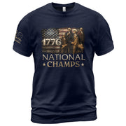 1776 National Champs T-Shirt Patriotic US Founding Fathers 4th of July Vintage Graphic Tee - Rust Field Wear