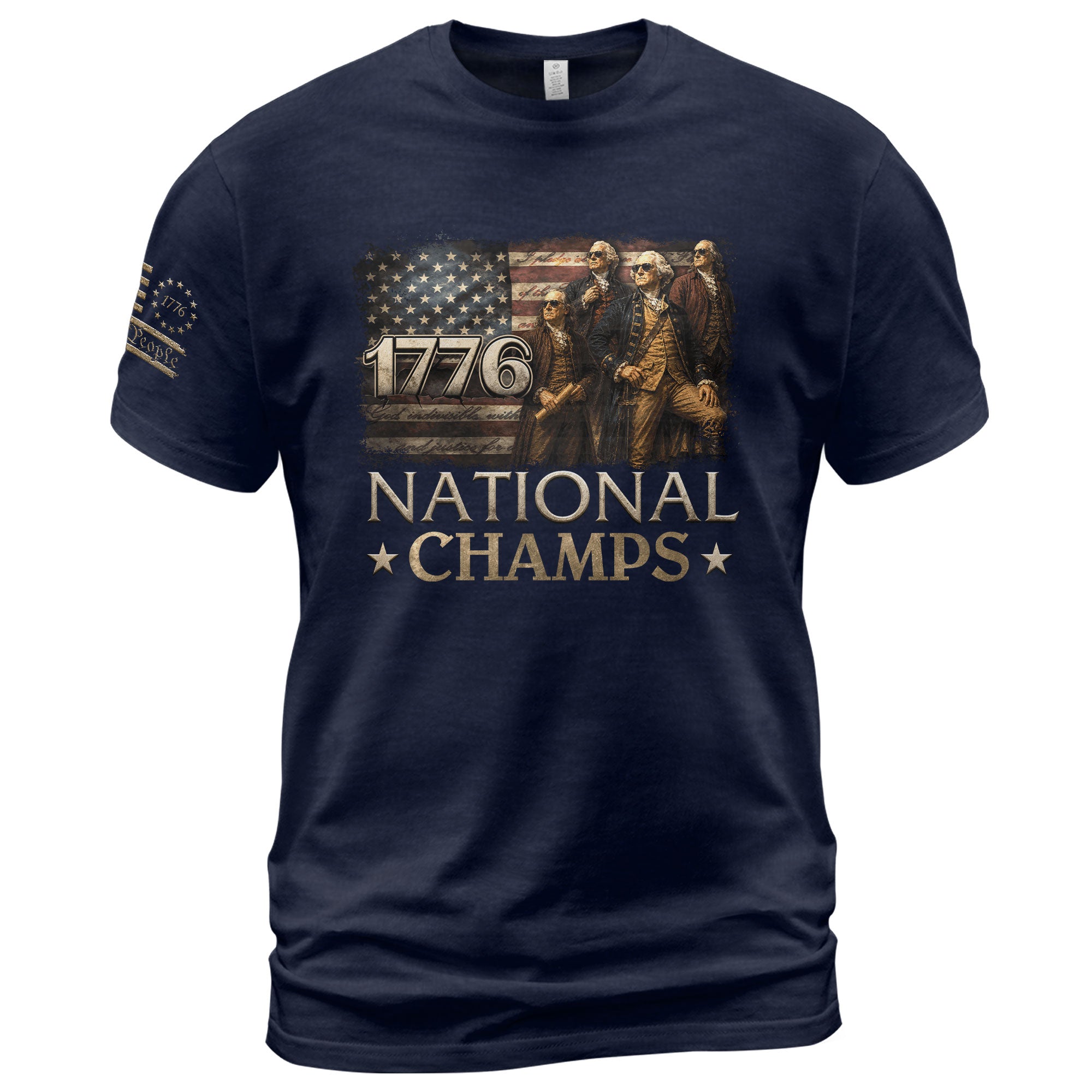 1776 National Champs T-Shirt Patriotic US Founding Fathers 4th of July Vintage Graphic Tee - Rust Field Wear