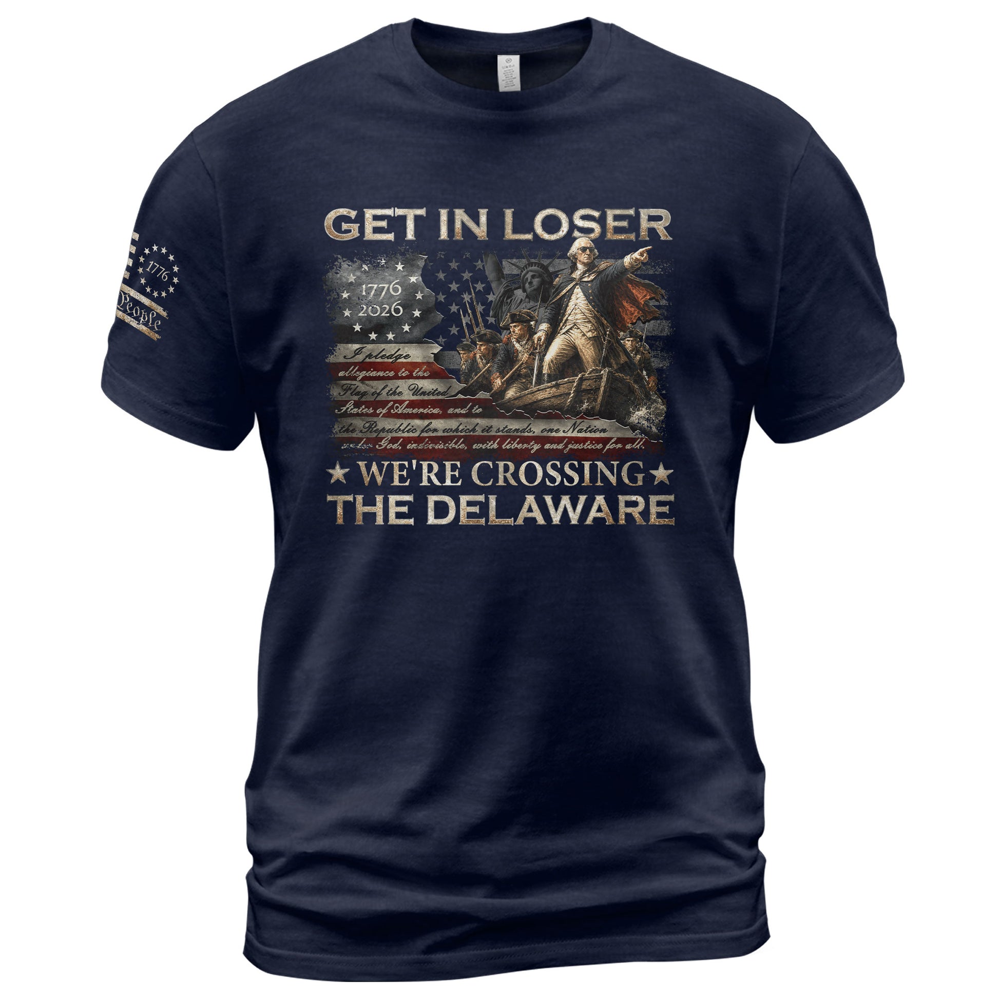 The Delaware Crossing Patriotic Tee - Historic 1776-2026 Commemorative Cotton Apparel - Rust Field Wear