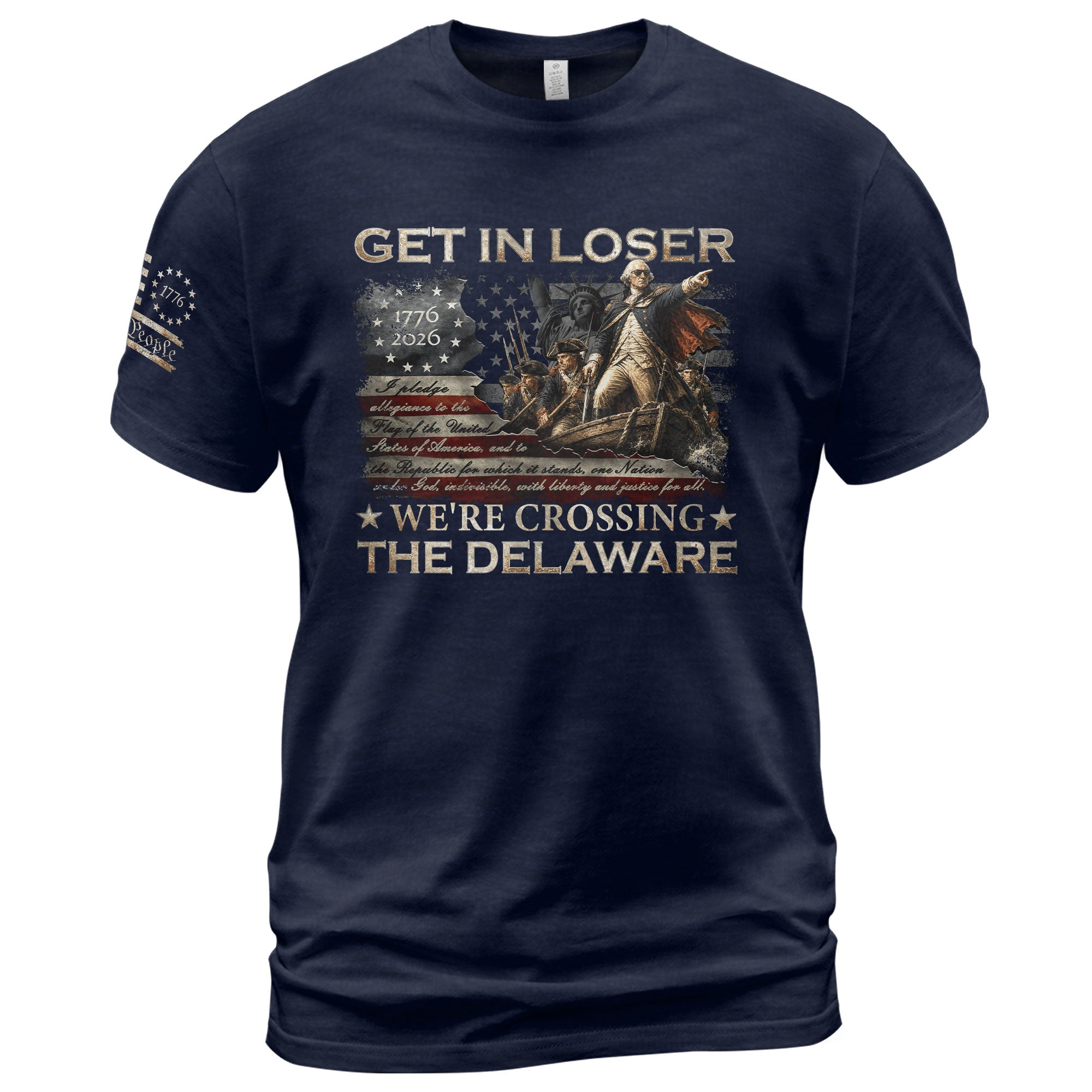 The Delaware Crossing Patriotic Tee - Historic 1776-2026 Commemorative Cotton Apparel - Rust Field Wear