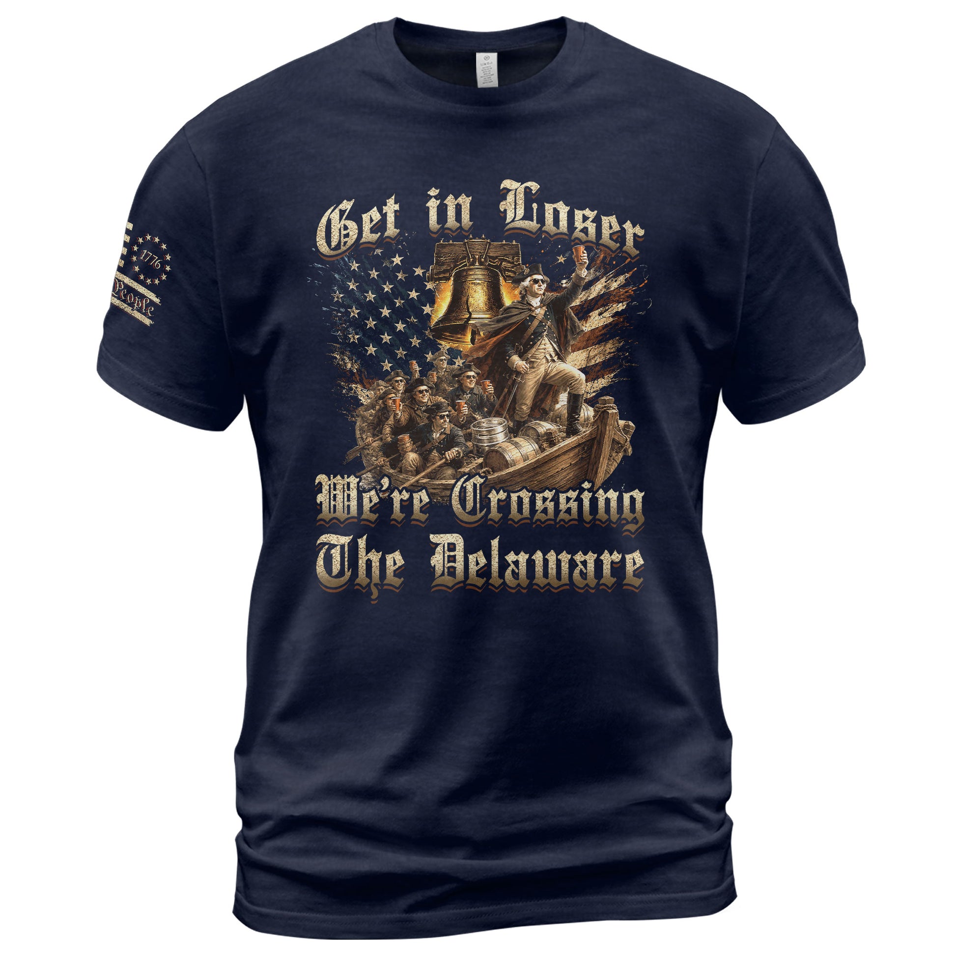 The Delaware Is Calling Graphic Tee - Funny Patriotic Historical George Washington Cotton Shirt - Rust Field Wear