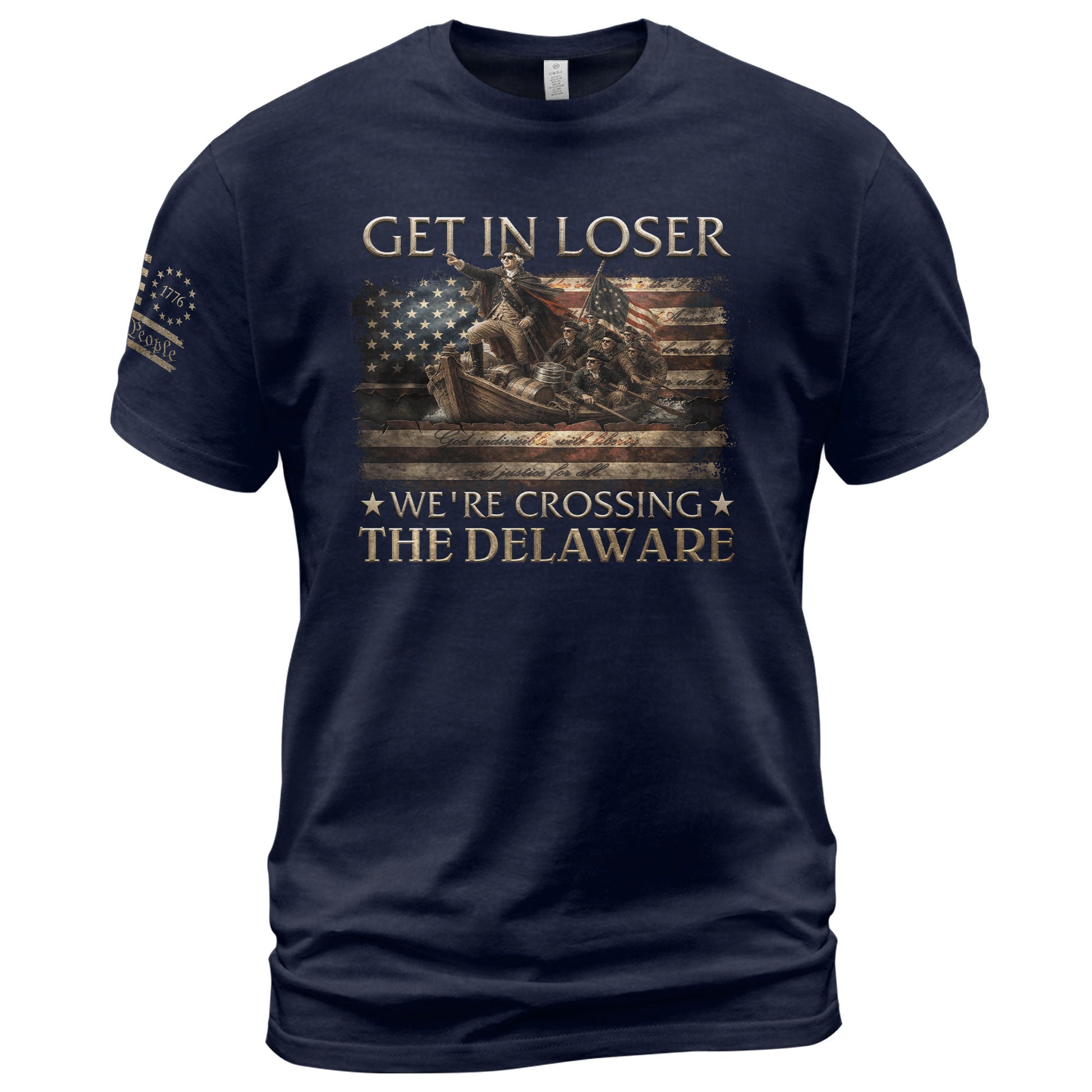 Crossing The Delaware Shirt Get In Loser We're Crossing George Washington T-Shirt - Rust Field Wear