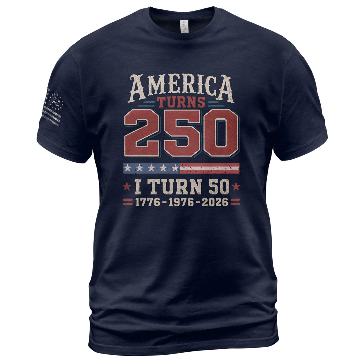 Born In 1976 - 50th Birthday Graphic Tee - Celebrating A Historic 250 Year Milestone - Rust Field Wear